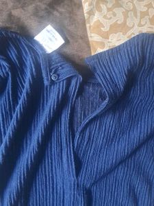 Blue Ribbed Jumpsuit