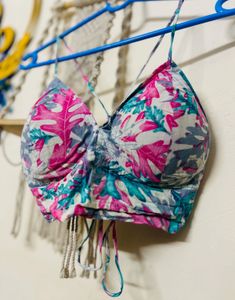 Floral Print Bralette Top - Adjustable