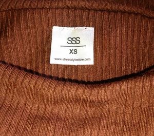 Cinnamon Brown Ruffle Crop Top
