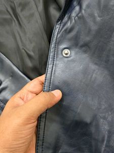 ZARA Navy Blue Faux Leather Jacket