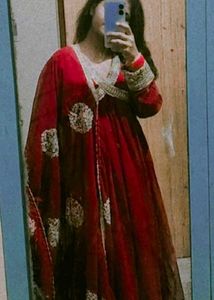 Elegant Maroon Anarkali Suit