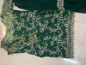 Elegant Emerald Green Sharara