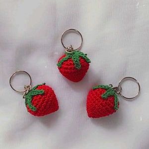 Strawberry Crochet Keychain
