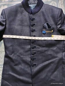 Elegant Navy Blue Bandhgala Suit