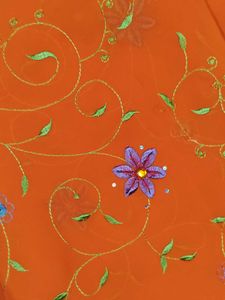 Orange Embroidered Saree