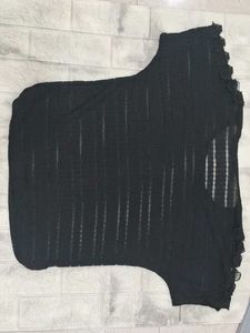 Star Embellished Black Top