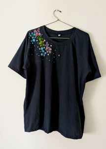 Embroidered Floral Tee