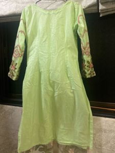 Mint Green Embroidered Kurti