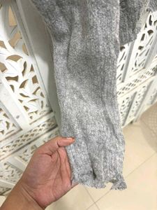✈️ Imported Oversized Distressed Grey Sweater B