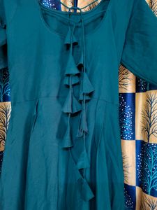 Blue Frock Kurta With Back Beautiful Design..