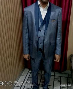 Mens Polyester Blend 3 Piece Suit For Men