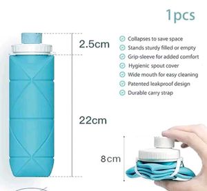 Folding silicone water bottle