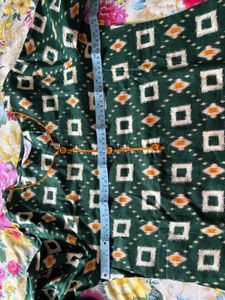 Green Printed Kurta