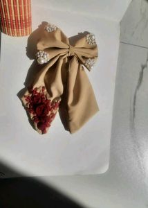beautiful hand embroidery pearls bow