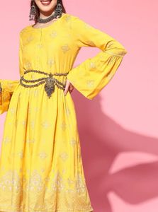 Yellow Printed Maxi Dress