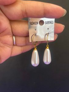 White Drop Pearl Earring