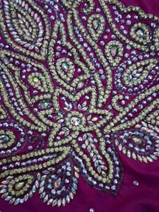 It Is Shimmer Rani Pink Double Shade Work Saree