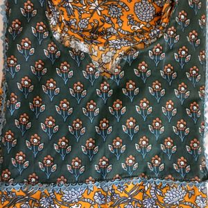 Cotton Nightty With Lace Attached