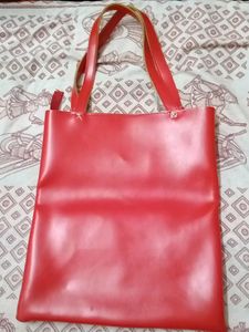 Red Printed Handbag