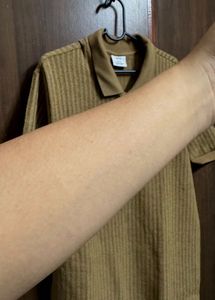 Mango Man Men&#39;s Brown Polo Shirt