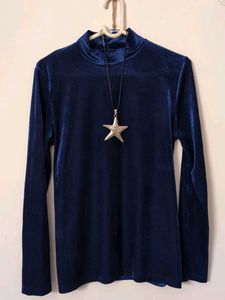 Electric Blue Velvet-Corduroy Marks & Spencer Top