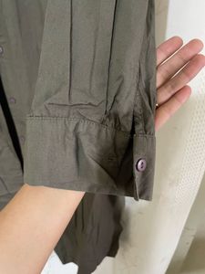 olive green shirt dress