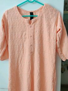 Chickenkari Kurta (Peach Colour, New)