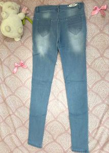 Light Blue High-Waist Skinny Fit Jeans