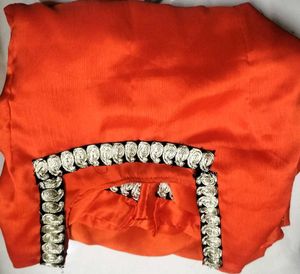 Orange Embellished Kurta