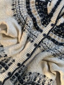 Patterned Hooded Cardigan