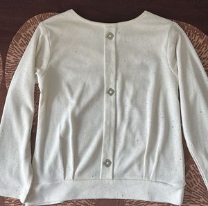 Elegant Sparkle Button Back Top