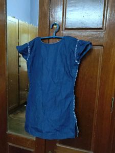 Floral Denim Tunic Top