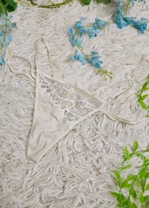 White Lace Thong