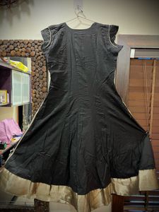 Elegant Black Embroidered Anarkali Kurta