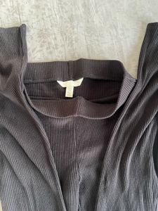 H&amp;M Black Flared Ribbed Pants