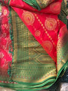 res &amp; green  &amp; Gold Fabric