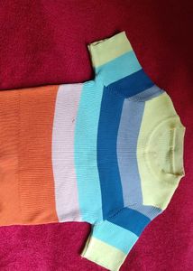 ROUND NECK Rainbow CropTop