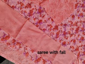 Pink Floral Saree With Stitch Blouse (M Size)