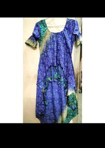 Designer High Low Bandhani Kurti