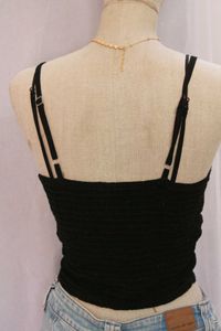 Black Embroidered Cami Top