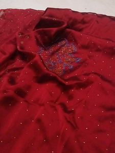Excellent stone work saree with blouse