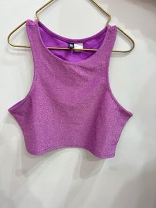 Silver &amp; Purple Tube Top