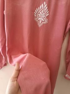 Chikankari Peach Suit