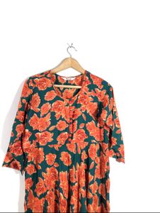 2 Combo Kurtis Dark Green Printed Dress(Women&#39;s)