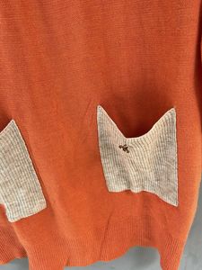 Chic Orange Knit Tunic Sweater