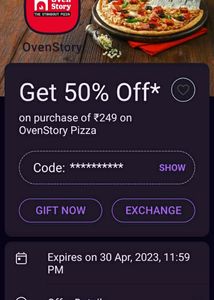 OvenStory Pizza 50% Off