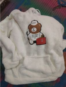 White Fur Hoddie