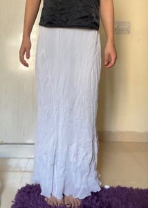 White Embroidered Maxi Skirt