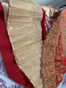Red &amp; Gold Embroidered Lehenga