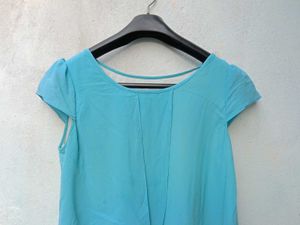 New With Tag Korean Blue Flare Crop Top